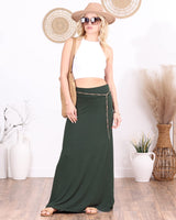 Popana Womens Long Maxi Skirt - Made in USA Long Skirts for Women Trendy - Casual Convertible Sundress Plus Size Maxi Skirt