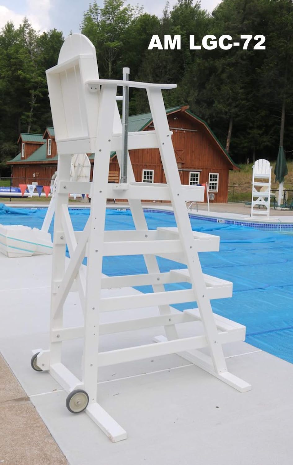 Lifeguard Chair for Pool, Lake and Beach (72") Made in The USA - Durable Recycled Plastic Lumber, Long Service Life, Comfortable with Wide Steps, Stable Platform