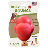 TITAN Busy Bounce, Tough Durable Treat Dispensing Dog Toy with Unpredictable Bounce, Large | Made in USA