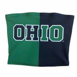 Lojobands Women's Tailgate Outfit College Two Tone Color Block Tube Top Made in USA One Size Fits Most