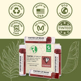 USDA Organic Lip Balm 6-Pack by Earth's Daughter Stocking Stuffers - Fruit Flavors, Beeswax, Coconut Oil, Vitamin E - Best Lip Repair Chapstick for Dry Cracked Lips - Moisturizing Lip Care