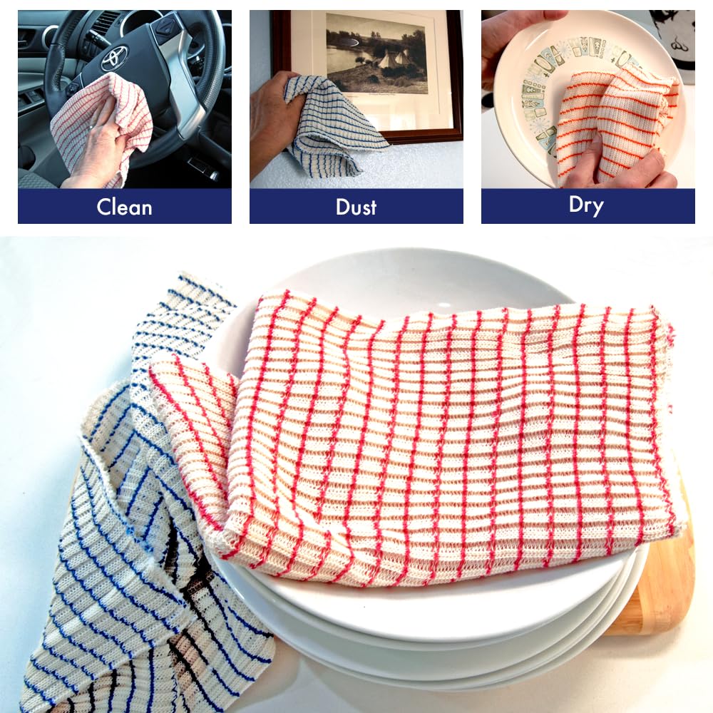 Experience The Best in Dish Cloths - Soft, Absorbent, Durable (6 Pack) - Made in America - Sold by Vets - 6 Pack