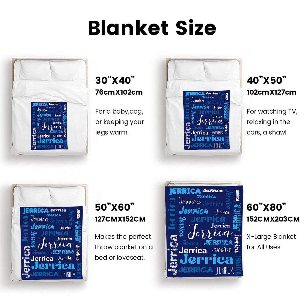 Custom Blanket with Name, Soft Cozy Personalized Name Blankets for Kids, Girls, Boys, Adults, Customized Christmas Blanket for Women, Men, Newborn, New Mom, Red Colors, Made in USA