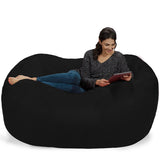 Chill Sack Bean Bag Chair: Huge 6' Memory Foam Furniture Bag and Large Lounger - Big Sofa with Soft Micro Fiber Cover - Red Furry