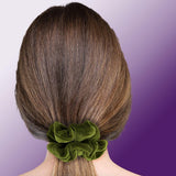Velvet Scrunchies Premium Plush Soft Ponytail Holder Made in the USA Black