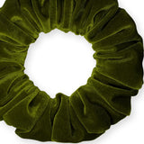 Velvet Scrunchies Jumbo Size Plush Big Ponytail Holders Thick Braided Locked Hair Big Made in the USA Green Pine