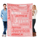 Custom Blanket with Name, Soft Cozy Personalized Name Blankets for Kids, Girls, Boys, Adults, Customized Christmas Blanket for Women, Men, Newborn, New Mom, Red Colors, Made in USA