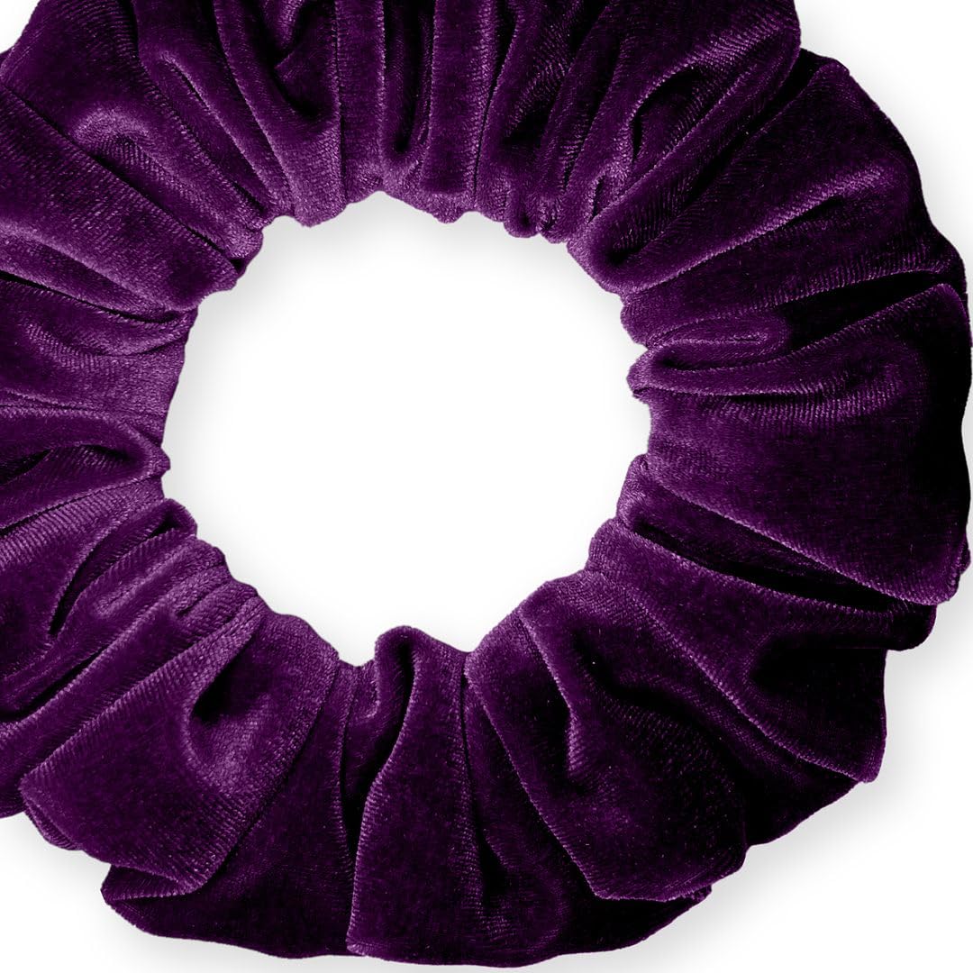 Velvet Scrunchies Jumbo Size Plush Big Ponytail Holders Thick Braided Locked Hair Big Made in the USA Green Pine
