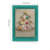 Masterpiece Sparkling Santa Christmas Cards / 16 Festive Holiday Cards Set With White Envelopes / 5 5/8" x 7 7/8" Winter Gold Foil Greeting Cards With Inside Verse/Made In The USA