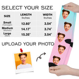 Custom Face Socks with Photo Novelty Crew Socks, Personalized Red Hearts Unisex Crew Sock Gifts for Men Women Made in USA