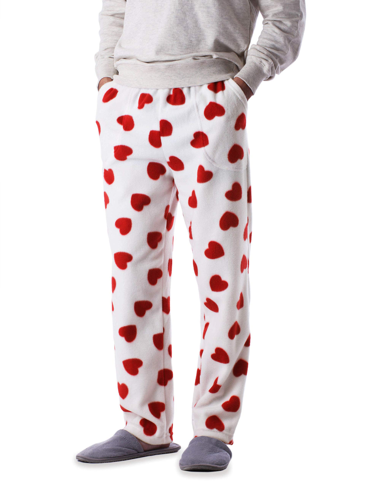 Made in USA Mens Premium Pajama Pants with Print Pattern Knit Fleece Lounge PJ Botton with Pockets