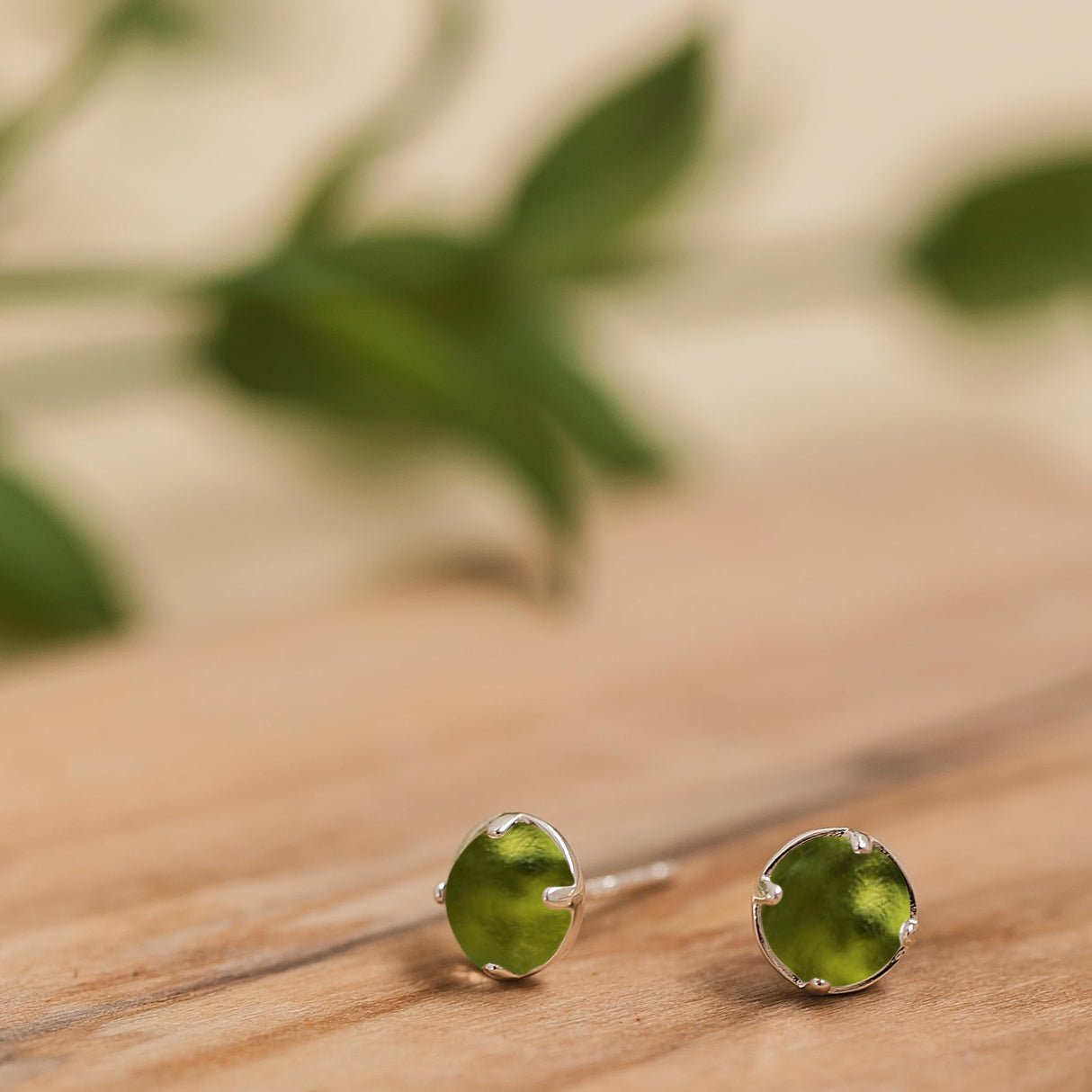 Bottled Up Designs Handmade Stud Earrings, Recycled Vintage Bottles, Sterling Silver, Eco Friendly, Made in USA, Birthday Gifts, Mothers Day, Women, Anniversary (Mason Jar Aqua)