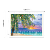 Masterpiece Sparkling Santa Christmas Cards / 16 Festive Holiday Cards Set With White Envelopes / 5 5/8" x 7 7/8" Winter Gold Foil Greeting Cards With Inside Verse/Made In The USA