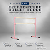 VITA Barre Portable Freestanding Double Ballet Barre, Extreme, Wood | Fixed Height, Made in USA, Home or Gym Exercise Equipment for Kids & Adults | Dance, Fitness, Pilates