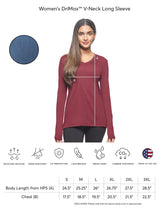 Expert Brand USA-Made Women's Drimax Dry Fit V Neck Athletic Long Sleeve