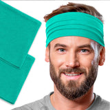 Men's Cotton Headbands Sweatbands 5" Wide Sports Fitness Yoga Fashion Made in USA