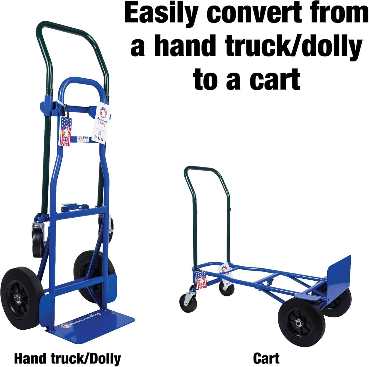 800 lbs Quick Latch Hand Truck, Metal Frame