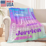 Custom Blanket with Name, Soft Cozy Personalized Name Blankets for Kids, Girls, Boys, Adults, Customized Christmas Blanket for Women, Men, Newborn, New Mom, Red Colors, Made in USA