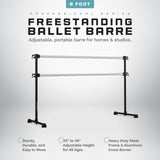 VITA Barre Portable Freestanding Double Ballet Barre, Professional | Adjustable Height, Made in USA, Home or Gym Exercise Equipment for Kids & Adults | Dance, Fitness, Pilates