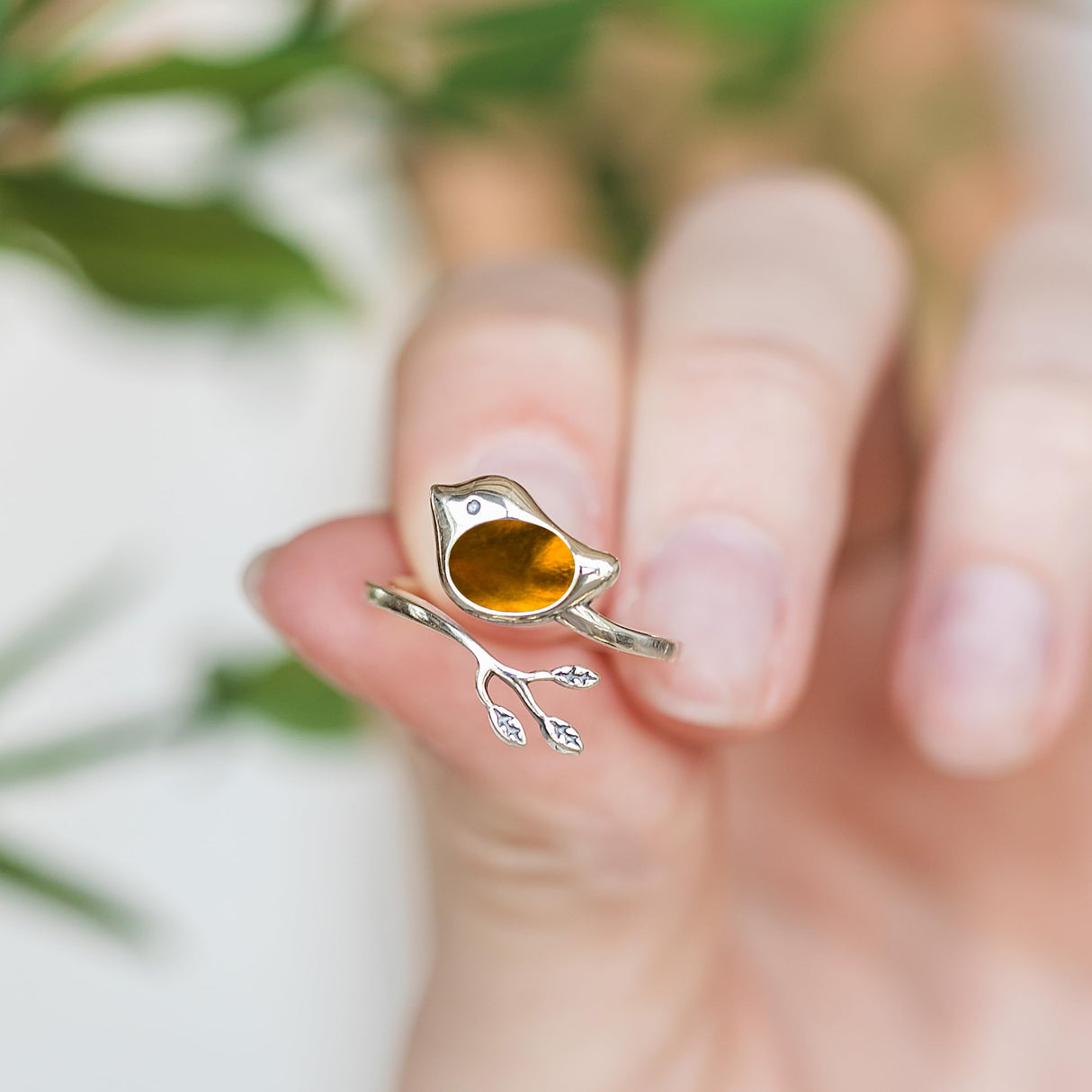Bottled Up Designs Handmade Little Bird Ring, Recycled Antique Bottles, Sterling Silver, Eco Friendly, Made in USA, Birthday Gifts, Mothers Day, Women, Anniversary (Red Beer Bottle)