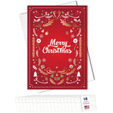 Merry Christmas Cards for Business & Family (Variety Pack 4 Holiday Designs) Greeting Card Set Pack of 20 Holiday Cards with Envelopes (5x7 inch - A7) Office, Work, Employees & Clients VP2405