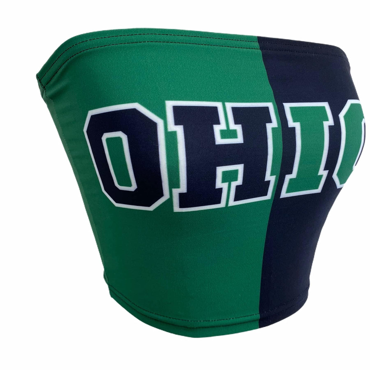 Lojobands Women's Tailgate Outfit College Two Tone Color Block Tube Top Made in USA One Size Fits Most