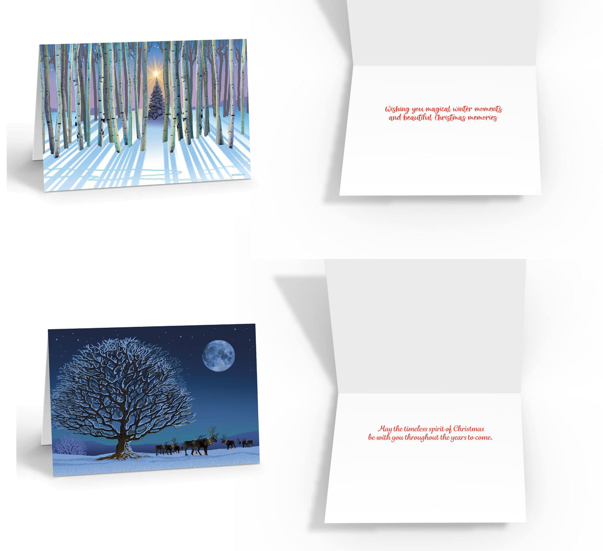 Stonehouse Collection Assorted Christmas Cards | Winter Forest Holiday Boxed Cards | USA Made | 18 Beautiful Christmas Cards & Envelopes (Forest)