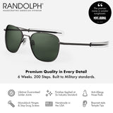 Randolph USA | Gunmetal Classic Aviator Sunglasses for Men or Women 100% UV