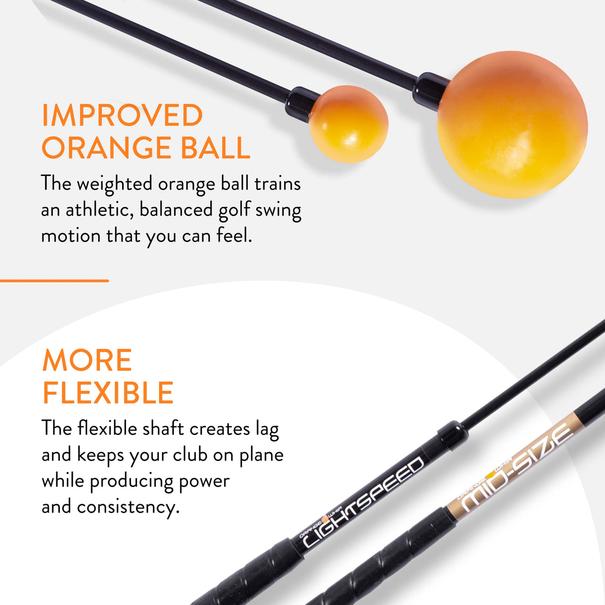 Orange Whip Distance Duo Patented & Made in USA- Lightspeed + Golf Swing Trainer Set *Made in USA*