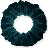 Velvet Scrunchies Jumbo Size Plush Big Ponytail Holders Thick Braided Locked Hair Big Made in the USA Green Pine