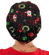 Sparkling EARTH Riley Medical Scrub Caps with Flat Front and Roomy Back - Adjustable Cord Lock Closure - Made in The USA!
