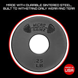 Micro Gainz Standard 1-Inch Center Hole Weight Plates, Set of 2 Black Fractional Plates Choose Set (.25LB-1.25LB), Designed for Standard 1-inch Barbells & Dumbbells, Made In USA