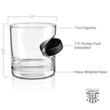 BenShot Hockey Puck Rocks Glass - 11oz | Made in the USA