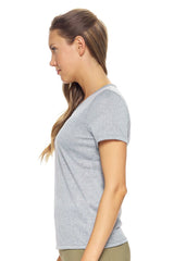 Expert Brand USA-Made Women's Short Sleeve Natural-Feel Jersey Activewear V-Neck T-Shirt