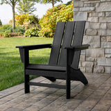 POLYWOOD AD420BL Modern Adirondack Chair, Black