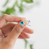 Recycled Antique Bottles and Glassware Sterling Silver At The Cross Adjustable Ring (Aqua Vintage Mason Jar)