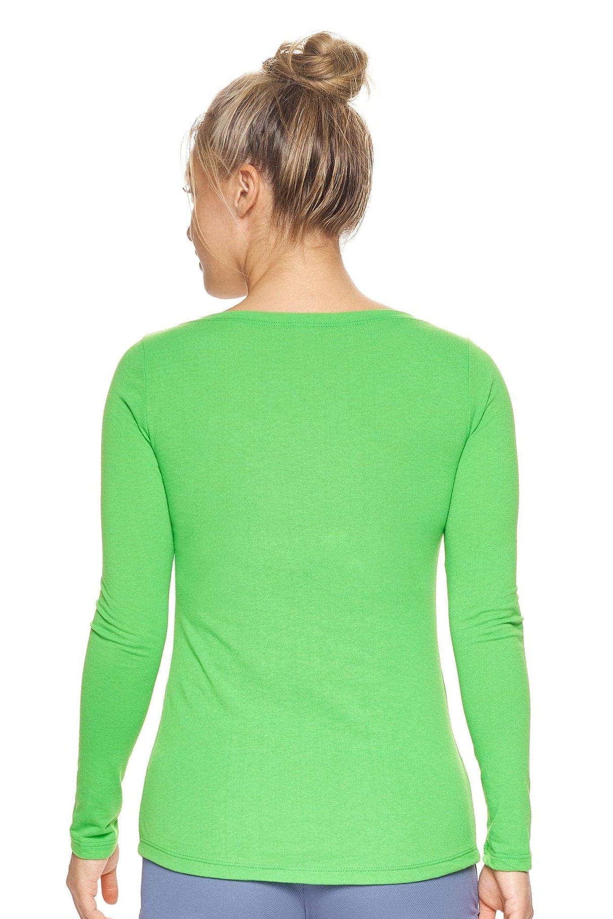 Expert Brand USA-Made Women's TriTec Activewear Performance Long Sleeve Scoop Neck T-Shirt