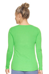 Expert Brand USA-Made Women's TriTec Activewear Performance Long Sleeve Scoop Neck T-Shirt