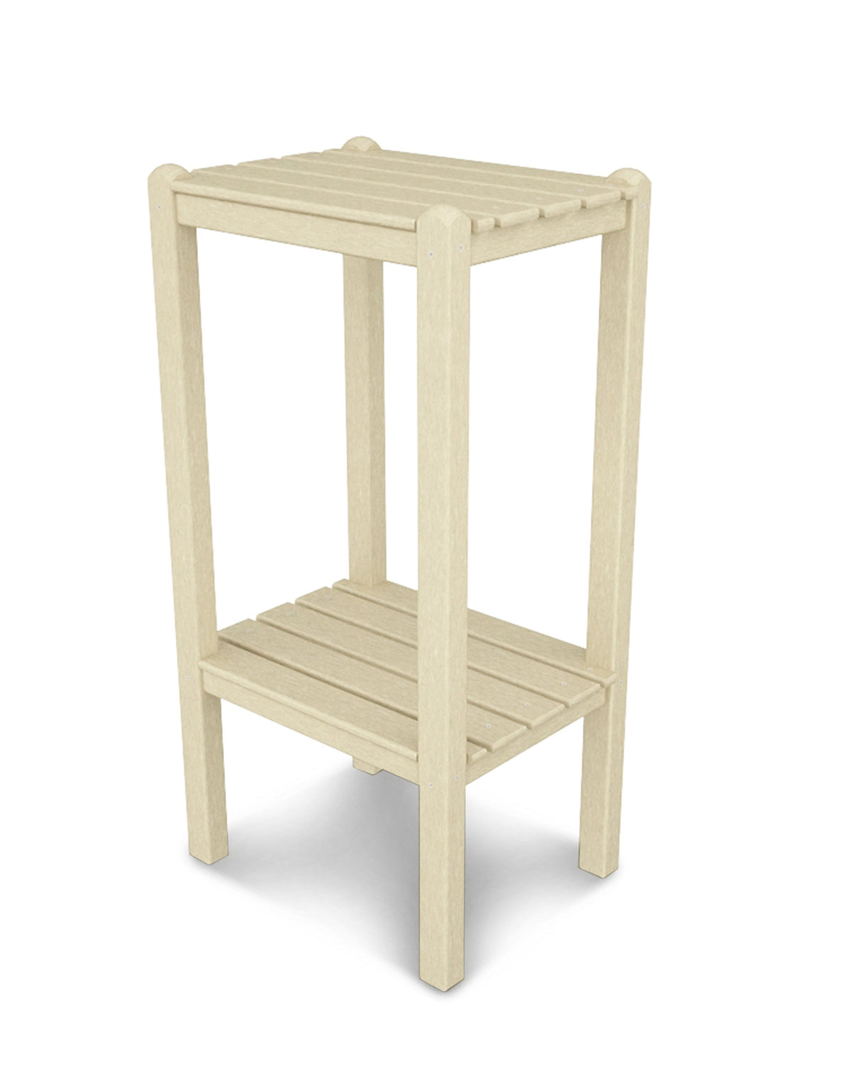 POLYWOOD 2-Shelf Bar Side Table, Sand