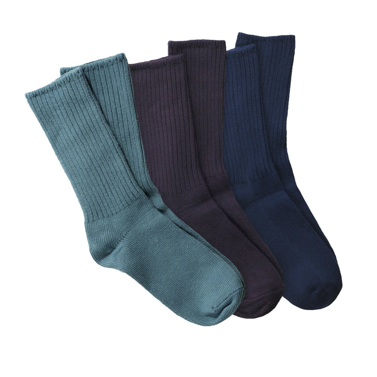 Maggie's Organic Natural Cotton Tri-pack Cushion Crew Socks