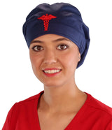 Sparkling EARTH Riley Medical Scrub Caps with Flat Front and Roomy Back - Adjustable Cord Lock Closure - Made in The USA!