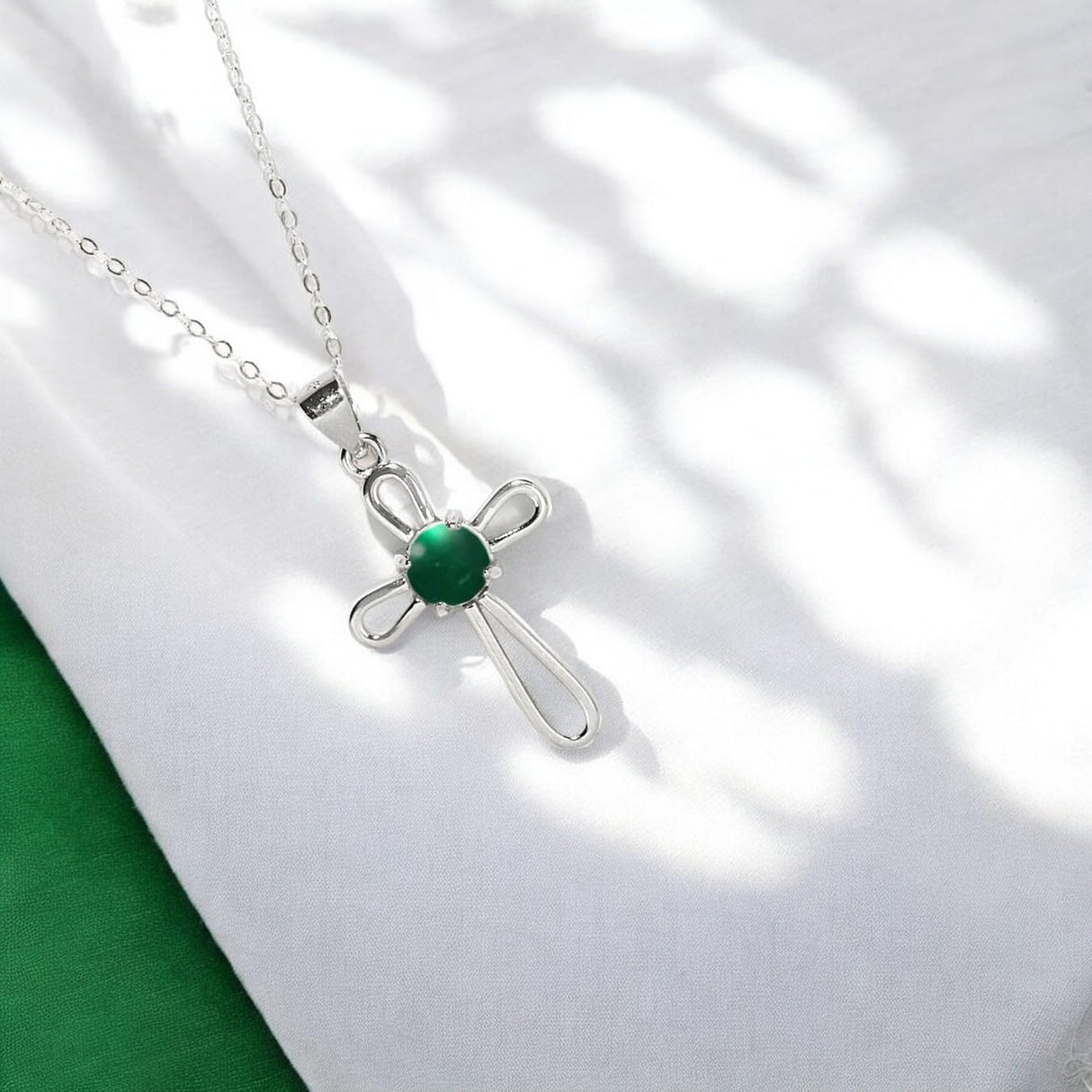 Bottled Up Designs Handmade Recycled Antique Bottles Sterling Silver At The Cross Necklace (Mason Jar Aqua)