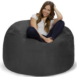 Chill Sack Bean Bag Chair: Giant 4' Memory Foam Furniture Bean Bag - Big Sofa with Soft Micro Fiber Cover - Black