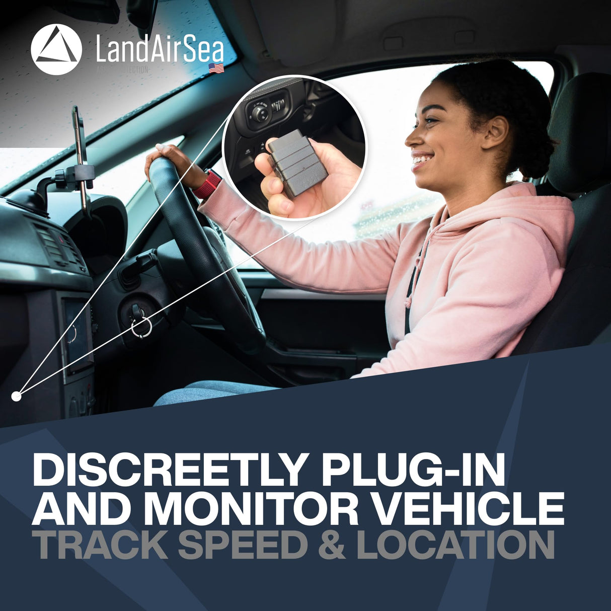LandAirSea Sync + 12 Month Prepaid Subscription. Global GPS Tracker for Vehicles. Real-Time Tracking for Vehicle, Assets, Teens, and Elderly.