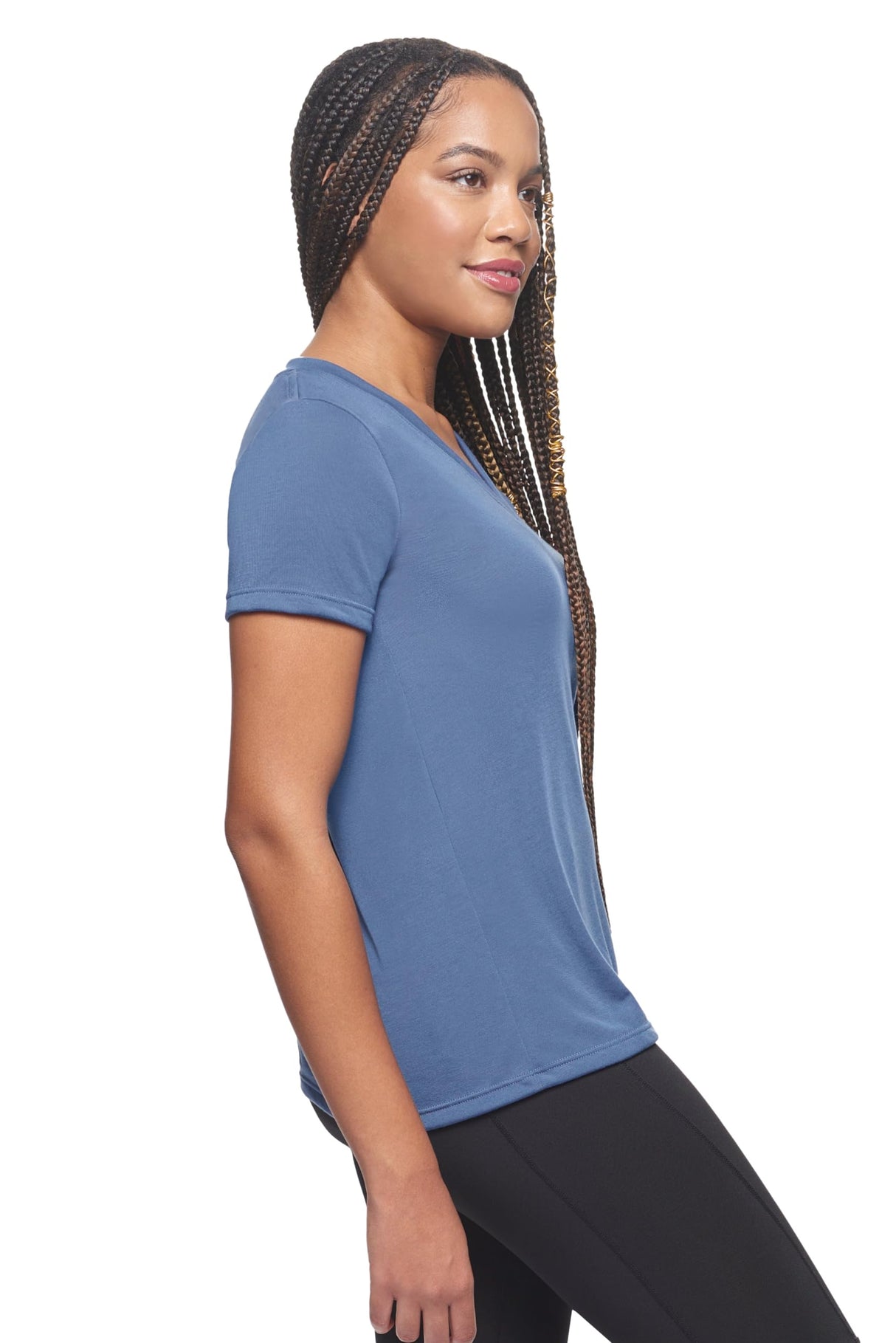 Expert Brand USA-Made Women's Soft Casual Activewear Siro V-Neck T-Shirt