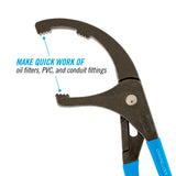 CHANNELLOCK 209 9-inch Oil Filter/PVC Pliers | Made in USA | 1.75 to 3-inch Jaw Capacity | Forged High Carbon Steel | Ideal for Engine Oil Filters, Conduit, and Fittings