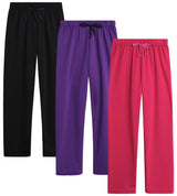 Sweet Hearts Girls' Sweatpants - 3 Pack Active Fleece Open Bottom Sweatpants - Casual Performance Pants: Made in USA