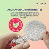 Blossom All Natural Acetone Free Nail Polish Remover, Scented, Organic Plant-Based, Vegan, Cruelty Free, Infused with Real Flowers, 2 fl. oz., Spring Bouquet