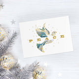 Masterpiece Sparkling Santa Christmas Cards / 16 Festive Holiday Cards Set With White Envelopes / 5 5/8" x 7 7/8" Winter Gold Foil Greeting Cards With Inside Verse/Made In The USA
