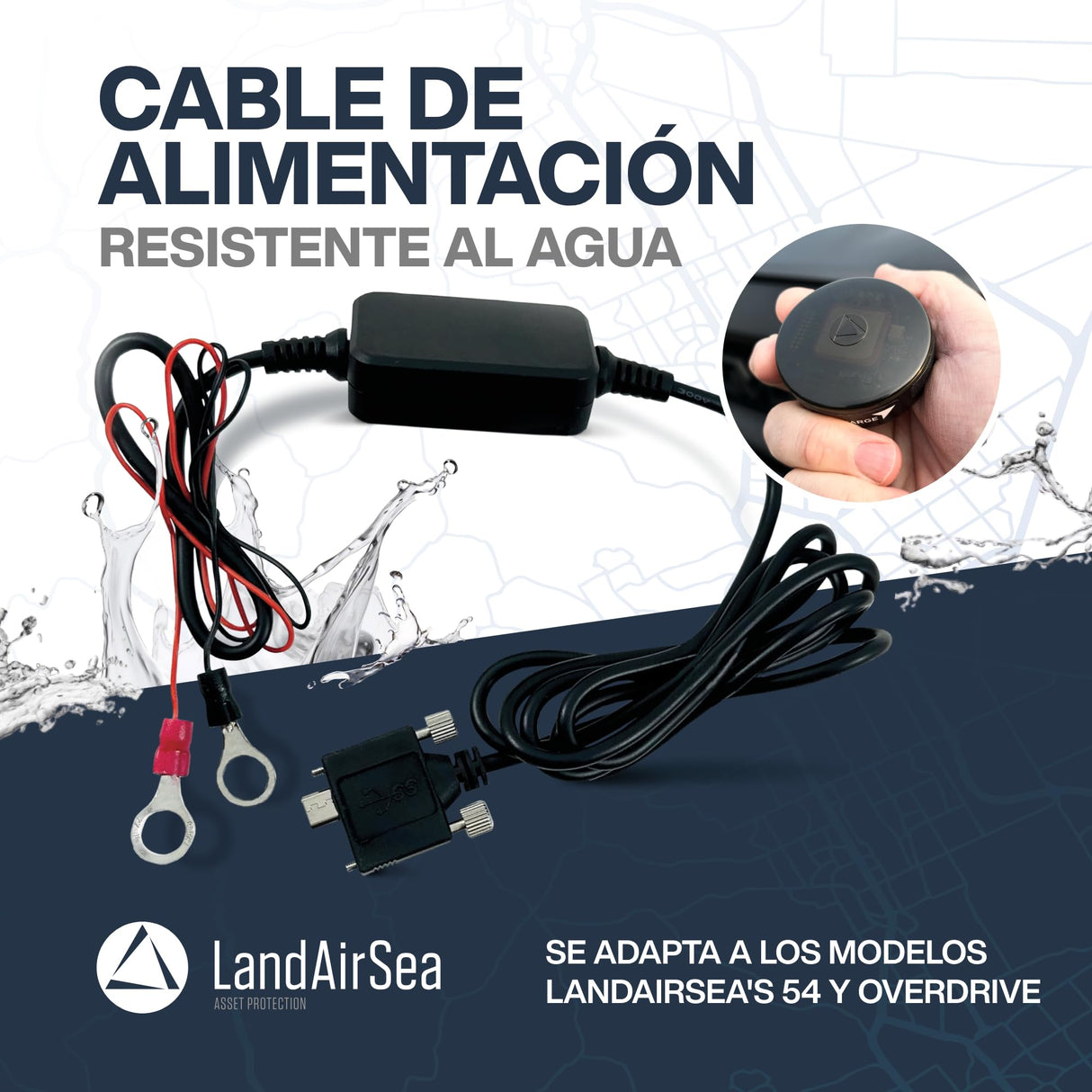 LandAirSea Hardwire Power Adapter Cable | Connects to External Power Source | Fits 54 & Overdrive Models